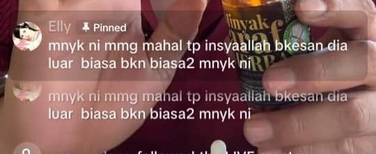 Komen pelanggan semasa LIVE